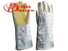 Găng tay chống cháy tráng bac̣ chịu nhiệt 1000 độ korea (hai mặt Kevlar màu sữa)