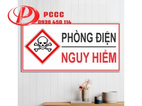 Biển báo phòng điện nguy hiểm bằng mica